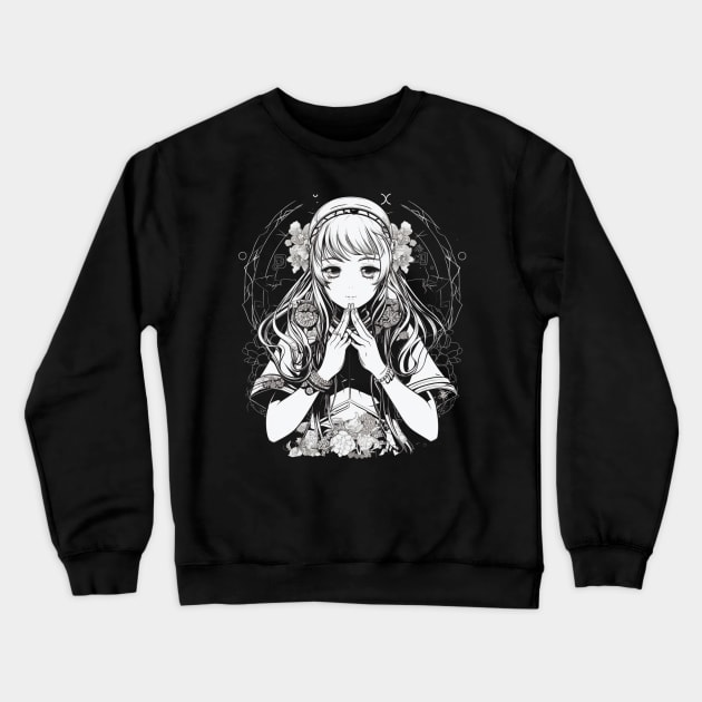 Kawaii Dreams - Cute Anime Girl Design Crewneck Sweatshirt by SzlagRPG